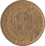 1863 GOLD 20 LIRA ITALY - Gold World Coins - Cambridgeshire Coins
