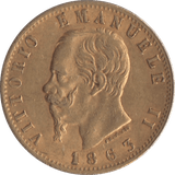 1863 GOLD 20 LIRA ITALY - Gold World Coins - Cambridgeshire Coins