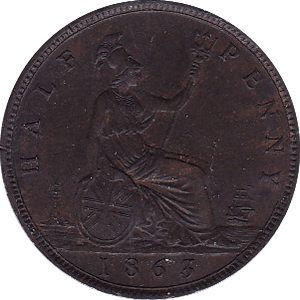 1863 HALFPENNY ( AUNC ) - Halfpenny - Cambridgeshire Coins