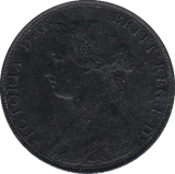1863 HALFPENNY ( AUNC ) STAINED MISALIGNED REV / OBV - Halfpenny - Cambridgeshire Coins