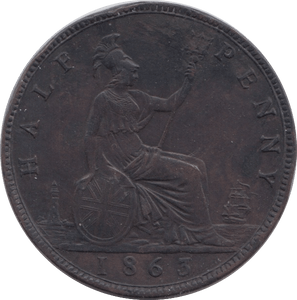 1863 HALFPENNY ( GVF ) 8 - Halfpenny - Cambridgeshire Coins