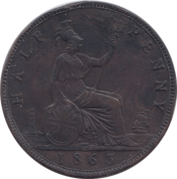1863 HALFPENNY ( GVF ) 8 - Halfpenny - Cambridgeshire Coins