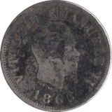 1863 ITALY 50 CENTISIMI - WORLD COINS - Cambridgeshire Coins