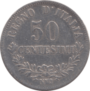 1863 ITALY CENTESIMI - SILVER WORLD COINS - Cambridgeshire Coins