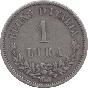 1863 ITALY ONE LIRA - WORLD COINS - Cambridgeshire Coins