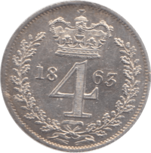1863 MAUNDY FOURPENCE ( AUNC ) - Maundy Coins - Cambridgeshire Coins