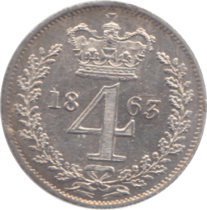 1863 MAUNDY FOURPENCE ( AUNC ) - Maundy Coins - Cambridgeshire Coins