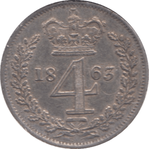 1863 MAUNDY FOURPENCE ( EF ) - Maundy Coins - Cambridgeshire Coins