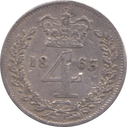 1863 MAUNDY FOURPENCE ( VF ) 1 - Maundy Coins - Cambridgeshire Coins