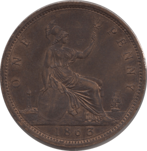 1863 PENNY ( AUNC ) 1 - Penny - Cambridgeshire Coins