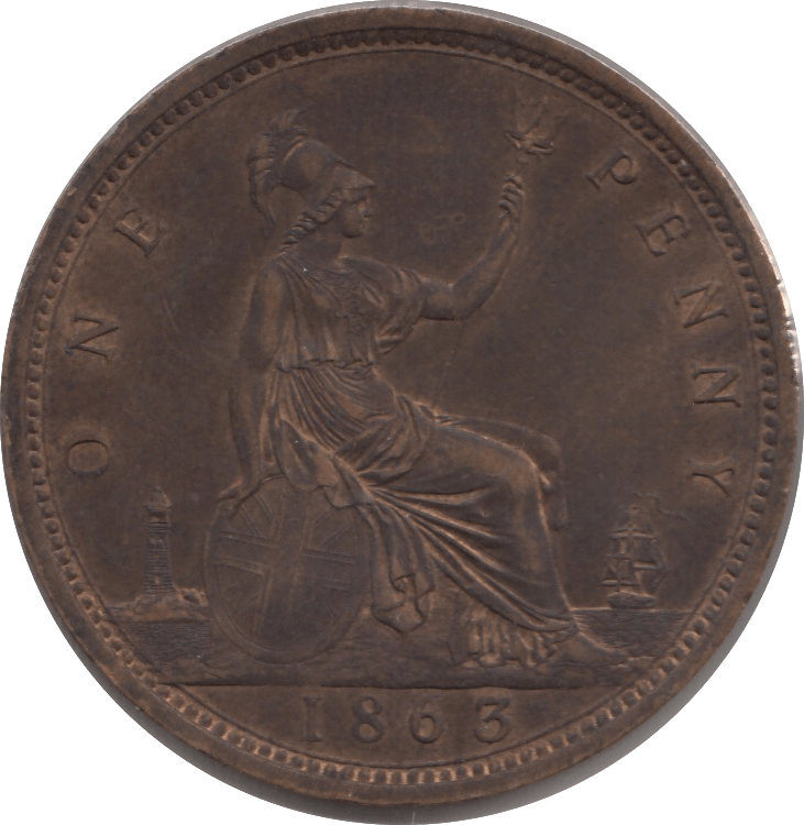 1863 PENNY ( AUNC ) 1 - Penny - Cambridgeshire Coins