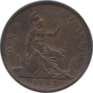 1863 PENNY ( AUNC ) - Penny - Cambridgeshire Coins
