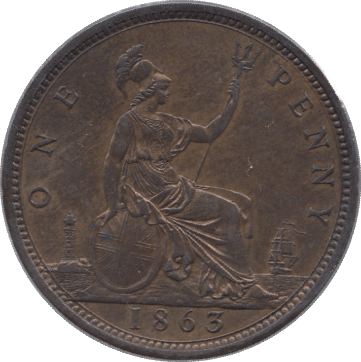 1863 PENNY ( AUNC ) - Penny - Cambridgeshire Coins