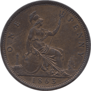 1863 PENNY ( AUNC ) - Penny - Cambridgeshire Coins
