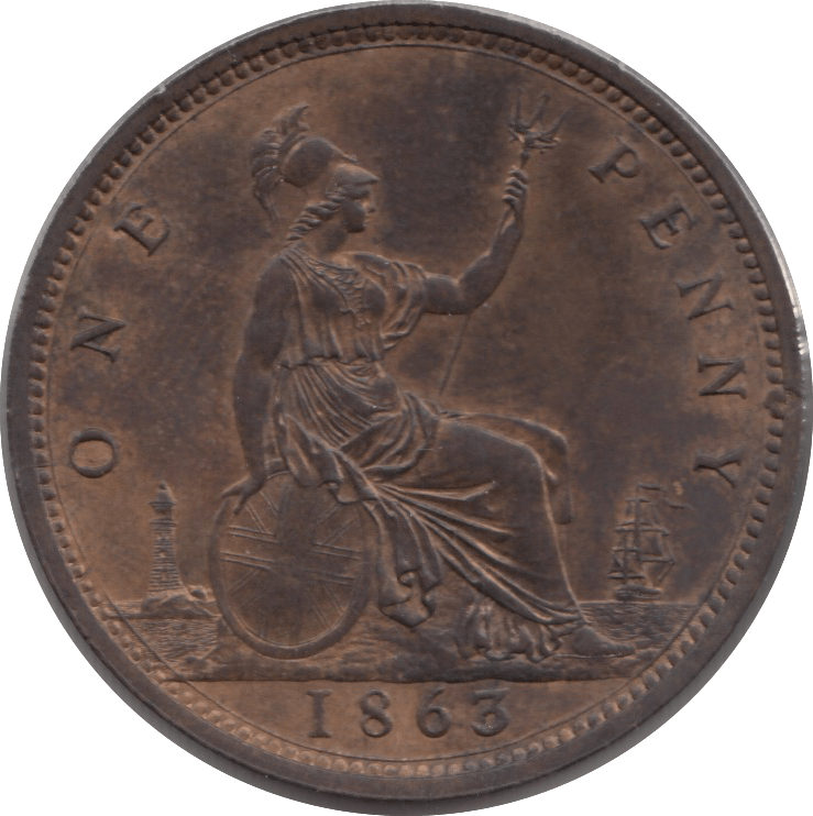 1863 PENNY ( UNC ) 2 - Penny - Cambridgeshire Coins