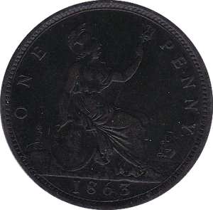 1863 PENNY ( VF ) - Penny - Cambridgeshire Coins
