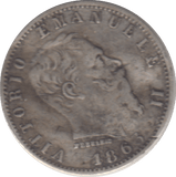 1863 SILVER CENTESIMI ITALY - SILVER WORLD COINS - Cambridgeshire Coins