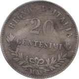 1863 SILVER CENTESIMI ITALY - SILVER WORLD COINS - Cambridgeshire Coins
