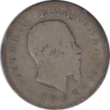 1863 SILVER ONE LIRA ITALY - SILVER WORLD COINS - Cambridgeshire Coins