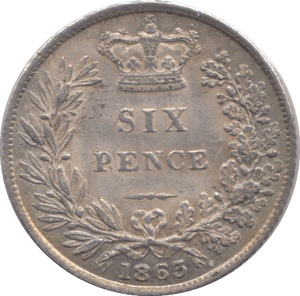 1863 SIXPENCE ( GEF ) - Sixpence - Cambridgeshire Coins