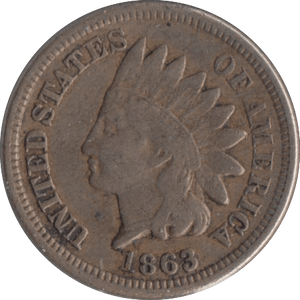 1863 USA ONE CENT - WORLD COINS - Cambridgeshire Coins