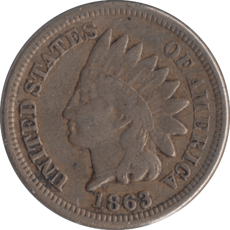 1863 USA ONE CENT - WORLD COINS - Cambridgeshire Coins