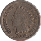 1863 USA ONE CENT - WORLD COINS - Cambridgeshire Coins