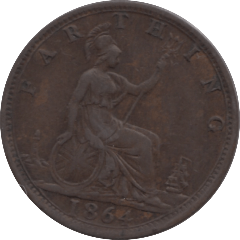 1864 FARTHING 2 ( GVF ) 89 - Farthing - Cambridgeshire Coins