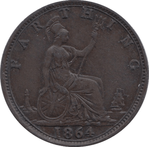 1864 FARTHING ( AUNC ) 1 - Farthing - Cambridgeshire Coins