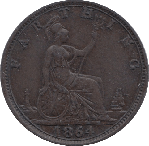 1864 FARTHING ( AUNC ) 1 - Farthing - Cambridgeshire Coins