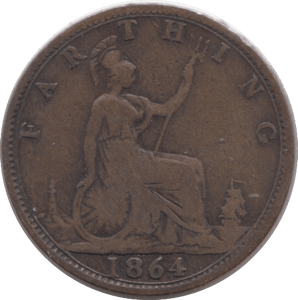 1864 FARTHING ( FINE ) 2 - Farthing - Cambridgeshire Coins