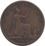 1864 FARTHING ( FINE ) 2 - Farthing - Cambridgeshire Coins