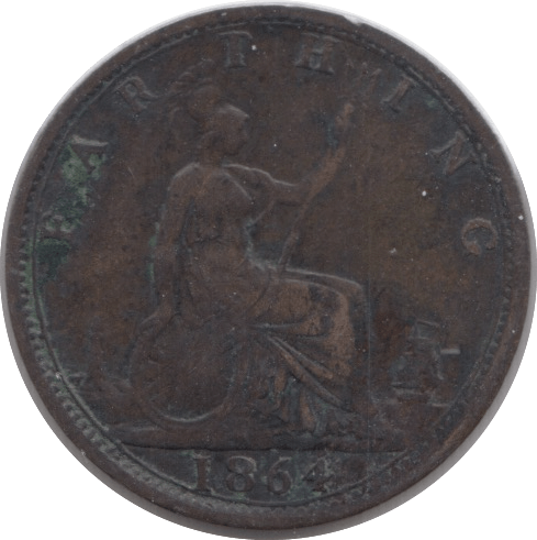 1864 FARTHING ( FINE ) - Farthing - Cambridgeshire Coins