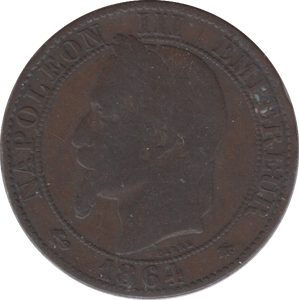 1864 FRANCE NAPOLEON 5 CENTINES - WORLD COINS - Cambridgeshire Coins