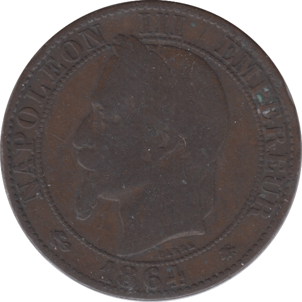 1864 FRANCE NAPOLEON 5 CENTINES - WORLD COINS - Cambridgeshire Coins