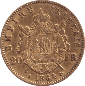 1864 GOLD 20 FRANC FRANCE - Gold World Coins - Cambridgeshire Coins
