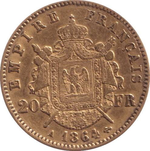 1864 GOLD 20 FRANC FRANCE - Gold World Coins - Cambridgeshire Coins
