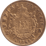 1864 GOLD 20 FRANC FRANCE - Gold World Coins - Cambridgeshire Coins