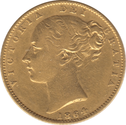 1864 GOLD SOVEREIGN ( VF ) DIE 49 - Sovereign - Cambridgeshire Coins