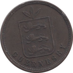 1864 GUERNSEY 4 DOUBLES - WORLD COINS - Cambridgeshire Coins