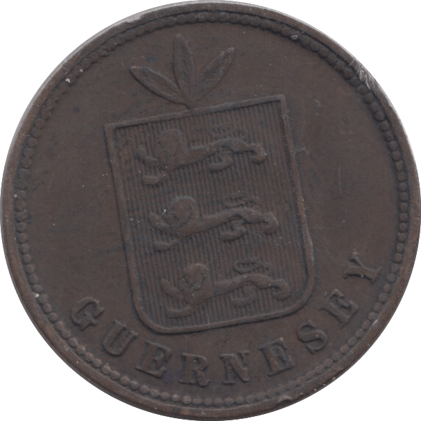 1864 GUERNSEY 4 DOUBLES - WORLD COINS - Cambridgeshire Coins