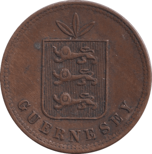 1864 GUERNSEY 4 DOUBLES - WORLD COINS - Cambridgeshire Coins