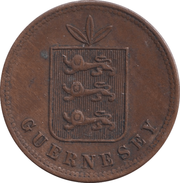 1864 GUERNSEY 4 DOUBLES - WORLD COINS - Cambridgeshire Coins