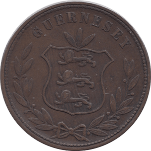 1864 GUERNSEY 8 DOUBLES - WORLD COINS - Cambridgeshire Coins