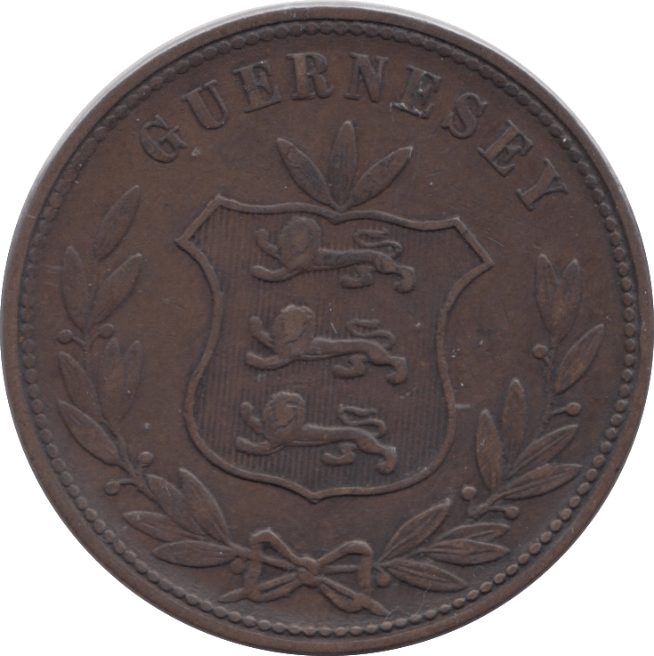 1864 GUERNSEY 8 DOUBLES - WORLD COINS - Cambridgeshire Coins