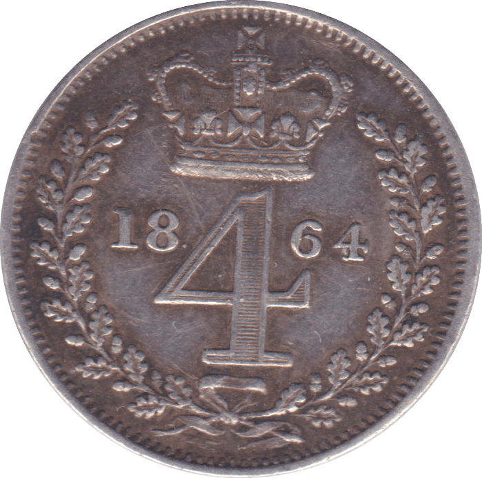 1864 MAUNDY FOURPENCE ( EF ) - Maundy Coins - Cambridgeshire Coins