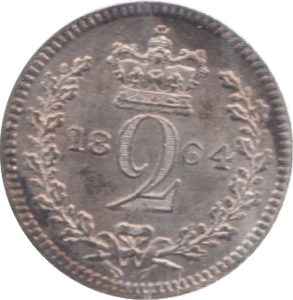 1864 MAUNDY TWOPENCE ( BU ) - Maundy Coins - Cambridgeshire Coins