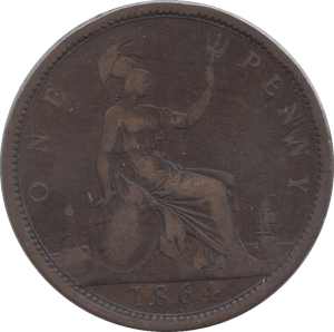 1864 PENNY ( FINE ) - Penny - Cambridgeshire Coins