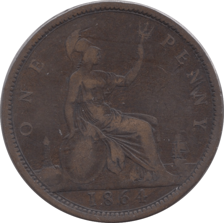 1864 PENNY ( FINE ) - Penny - Cambridgeshire Coins