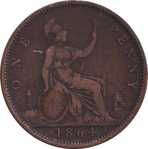 1864 PENNY ( FINE ) - PENNY - Cambridgeshire Coins